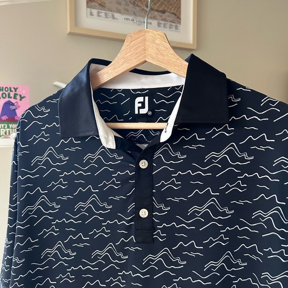 FootJoy Other - FootJoy Black and White Wave Golf Polo Shirt